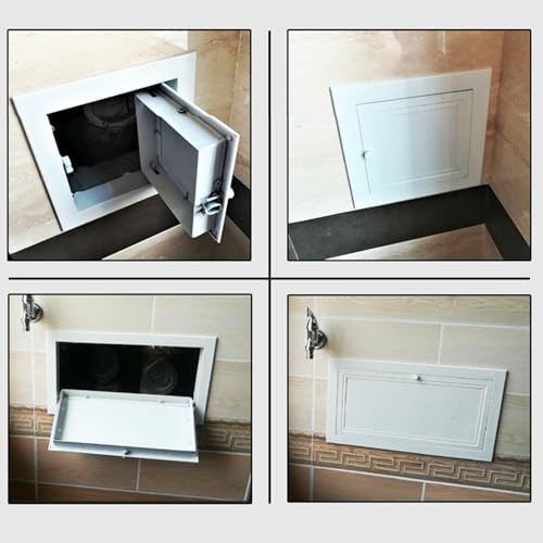 Puerta de acceso para espacio interior con panel de registro de fontanería y cerradura de pared 7
