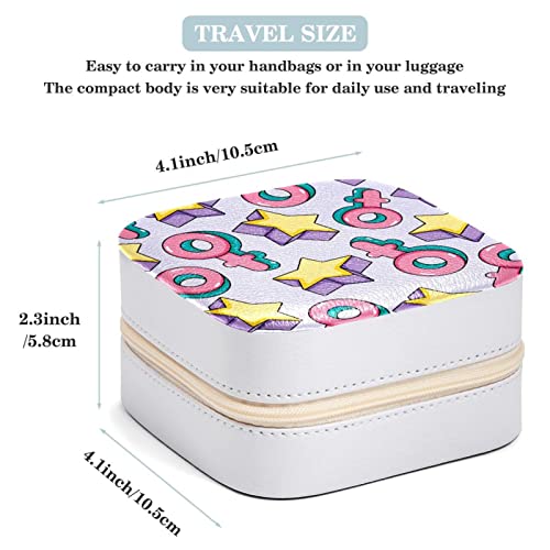 Boîte à bijoux anti-mêlage pour colliers et bagues petit coffret rose étoiles - 3