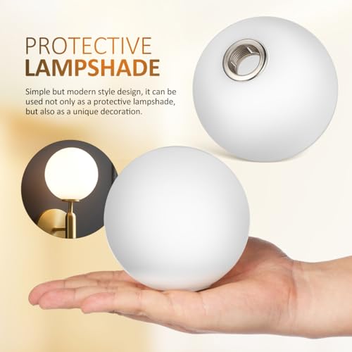 Image of Angoily Glass Ball Lampshade Replacement Decorative Globe Shade for Ceiling Lights and Chandeliers Premium Quality for Living Bedroom and Cafe Decor