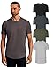 True Classic Mens T-Shirts – Curved Hem Tee Mens, Hipster Shirts for Men, Long Tail T Shirts for Man, Drop Cut Lounge/Sleep, Pack of 4, Variety, L