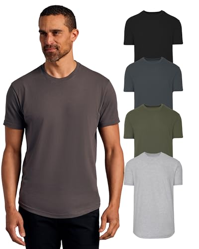 True Classic Mens T-Shirts – Curved Hem Tee Mens, Hipster Shirts for Men, Long Tail T Shirts for Man, Drop Cut Lounge/Sleep