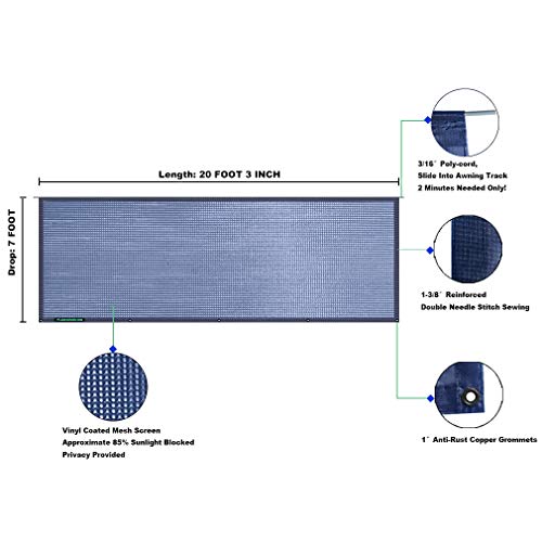 Image of RV Awning Mesh Sun Shade Screen for Motorhome Camper Trailer Sunshade