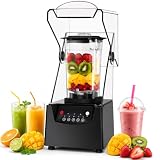 lilishangmao Elektrischer Eiscrusher und Smoothie-Mixer 2200 W, Leiser Gewerbe-Standmixer mit 1,8-L-Behälter, 5 Einstellungen und Edelstahlklingen für Getränkestand, Café, Bar, Kantine und Club