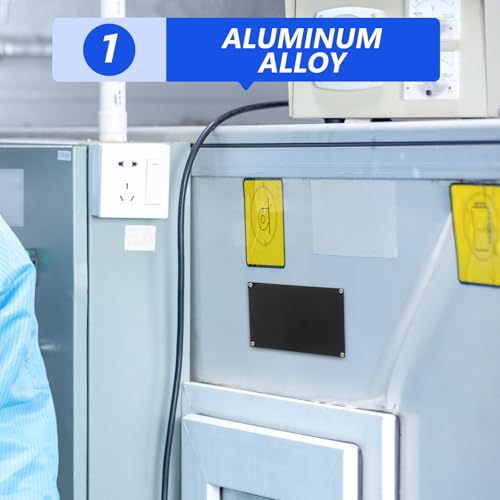 SHINEOFI 10 Stück Schwarze Eloxierte Aluminiumplatten 15x10cm mit Löchern Rechteckige Metall Gravurrohlinge für Industrie Typenschilder und Individuelle Namensschilder
