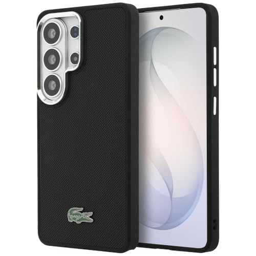 Image of CG MOBILE Lacoste [Official Licensed], Protective Case Designed for Galaxy S26 Ultra (2026) | Magnetic System Full Wrap Petit Pique PVC Hard Case - Black