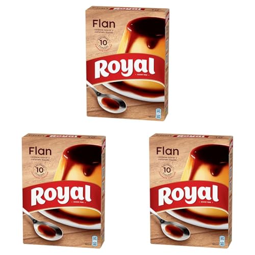 Royal Flan, Preparado en Polvo con Caramelo 10 Raciones, Pack 233 g (Paquete de 3)