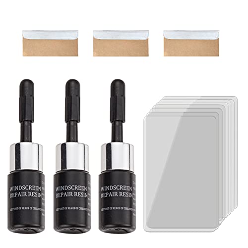 G-LOVELY'S Windshield Repair Kit, Car Glass Cracked Repair Kit, Windscreen Repair Resin kit, Car Windshield Crack Repair Kit, for Auto Windshield Repair Kit 3pcs
