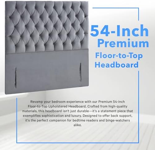 ComfoRest - Elegant 6FT Super King Divan Base with Headboard & 4 Drawers | Sturdy Frame with Storage Solutions | Practical Design for a Stylish and Organised Bedroom (Grey Plush)