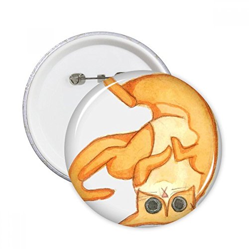 Badge chat orange motif aquarelle imprimé multicolore haute définition 5pcs