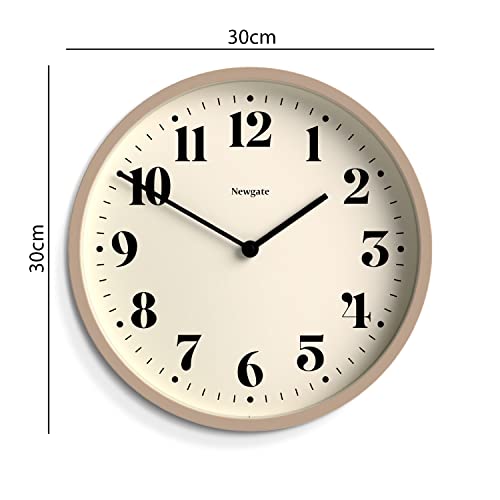Newgate® Number Four Modern Wall Clock - Small Wall Clocks - Round Clock - Kitchen Clock - Clocks For Living Room - Office Clock - Contemporary Case - Minimalist Dial (Stone) #TOP1