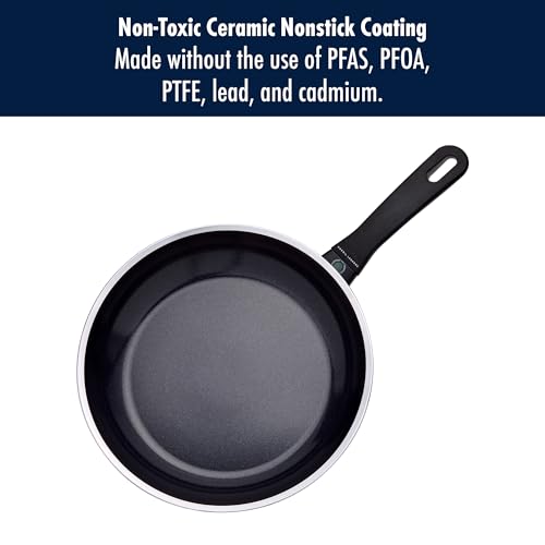 Image of Henckels x Emeril, Nola 2-Pc Ceramic Fry Pan Set, Made in Italy, Black | Oven Safe Up To 350F, Free of PFAS, PFOA, PTFE, Lead & Cadmium. Induction Cookware Compatible Designed for All Cooktops.