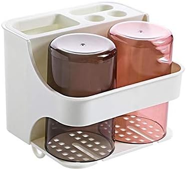 2 Cups Wall Organizer Tooth Brush Holder Wall Mounted Toothbrush Stand Bathroom Storage Rack Case Bathroom Accessories Set