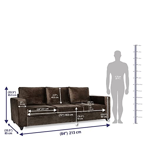 Image of Wakefit Sofa Set | 3 Year Warranty | Sofa 5 Seater, 5 Seater Sofa for Living Room, Wooden Sofa Set, Sofa Set 3+2 Seater - Napper(Fabric-Velvet : Stone)