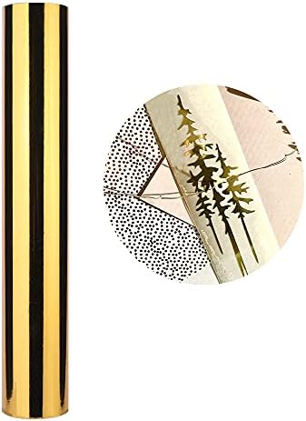 Heinaroman Gold Permanent Adhesive Vinyl Roll 12" x 5 FT for Room Decor, DIY, Cutters, Signs, Decoration, Scrapbooking, Crafts, Cameo, Decal, Stickers (Gold)