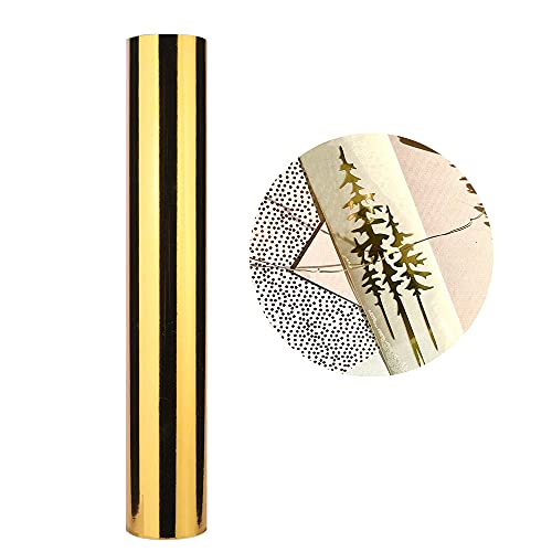Rouleau Vinyle Adhésif - 30cm×152cm Chromée Or Repositionnable Film auto-Adhésif Pour Cricut et Silhouette Cameo, Appliqué Dans Les Travaux Manuels et La Décoration de La Maison