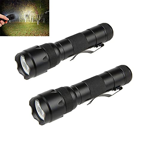 Mini lampe de poche tactique super lumineuse étanche pour le camping Lot de 2