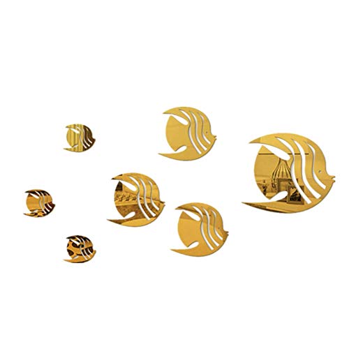 qingqingxiaowu Specchi da Parete Decorativi Adesivo Muro Carino Camera da Letto Decor Specchio Soggiorno A Buon Mercato Carta da Parati Specchio A Parete Gold