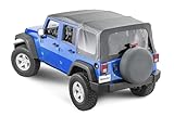 MasterTop Fabric Only Soft Top - Fits Jeep Wrangler JK 4-Door 2007-2009 - Jeep Soft Tops for Wrangler 4 Door Jeep Wrangler Soft Top 4 Door Jeep JKU Soft Top (Fabric Only, Black Diamond)