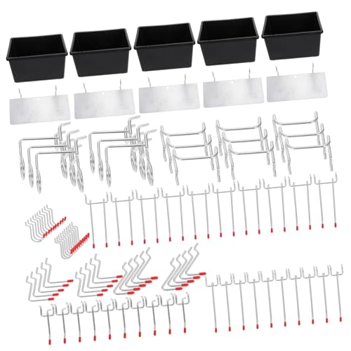 PRETYZOOM 101pcs Hardware Hooks Pegboard Hooks Display Rack Display Shelf for Tools Cables Sports Equipment Grid Wall Bracket