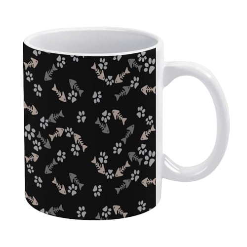 マグカップ おしゃれ 動物の足 魚の骨 コーヒーカップ 陶器 丈夫 マグ カップ 食器 直径8.2×高さ9.6cm 330ml 軽い 気軽に使える コーヒーマグ インテリア アウトドア 綺麗 ジュース お茶 新生活 雑貨 台所 飲食店 家庭用 かわいい 誕