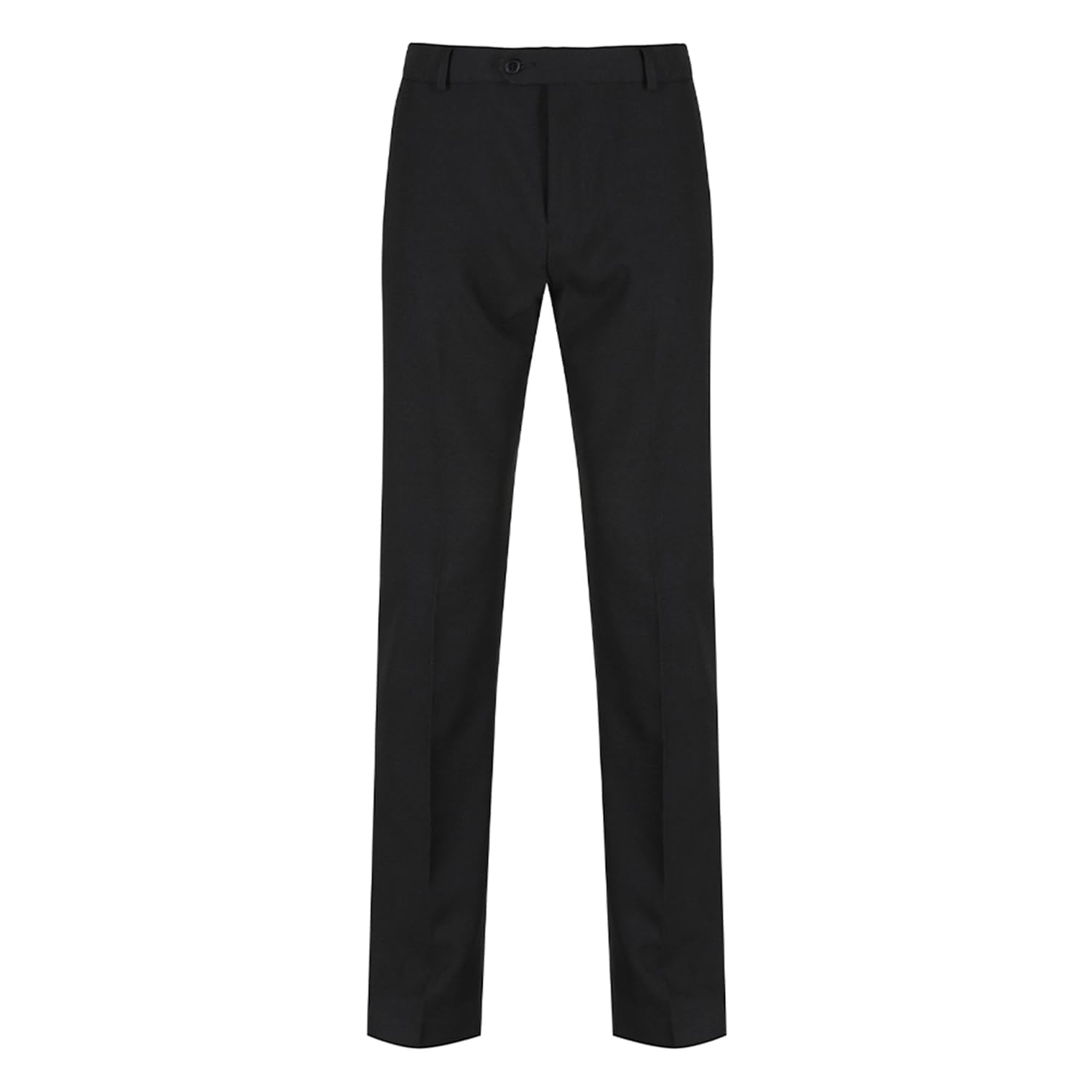 Trutex Boys Black School Trousers – Slim Leg Adjustable Waist, Stain Resistant Flat Front Uniform Trousers – 34S"