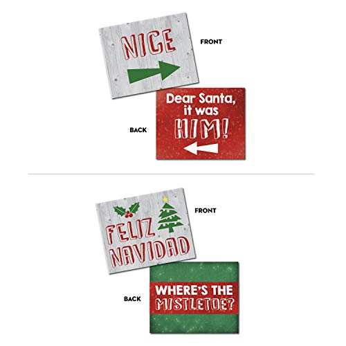 HDCo Christmas Photo Booth Props - 20 Designs, 8x10, Double Sided, Photo Booth Props Christmas, Christmas Photo Booth, Christmas Props Photo Booth Signs