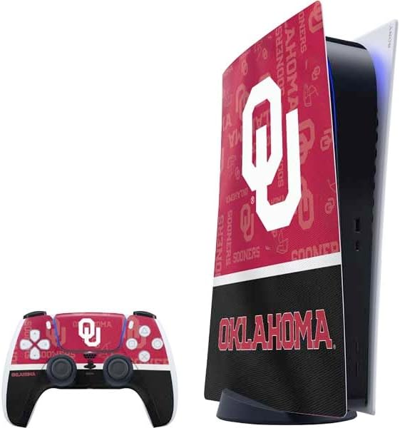 Skinit Decal Gaming Skin Compatible with PS5 Digital Edition Bundle - Officially Licensed University of Oklahoma Boomer Sooner Design