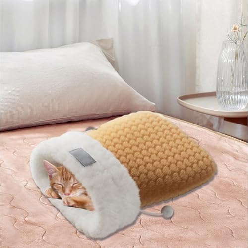 Sac de couchage chat en peluche nid semi-fermé pour chaton