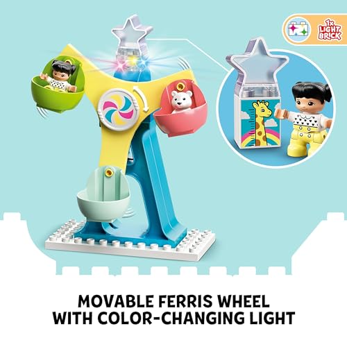 LEGO 10956 DUPLO Amusement Park Fairground with Train Toy, Carousel & Ferris Wheel, Early Development and Activity Toys for Toddlers Aged 2 plus - Image 3