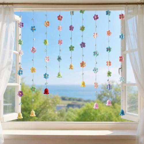 Guirnalda de ganchillo para ventana pared y decoración de dormitorio boho 4