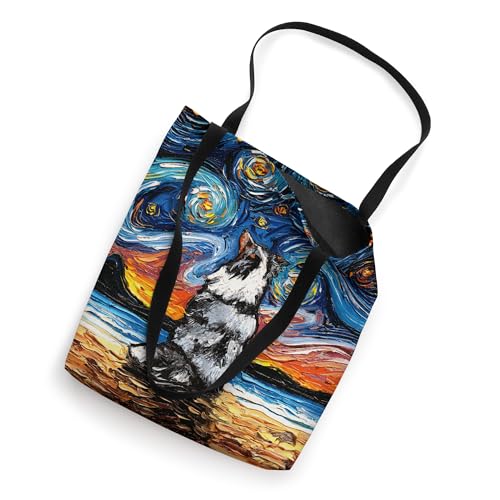 Bolso tipo tote Merle Shetland Sheepdog Sheltie Starry Night de Aja miniatura 2