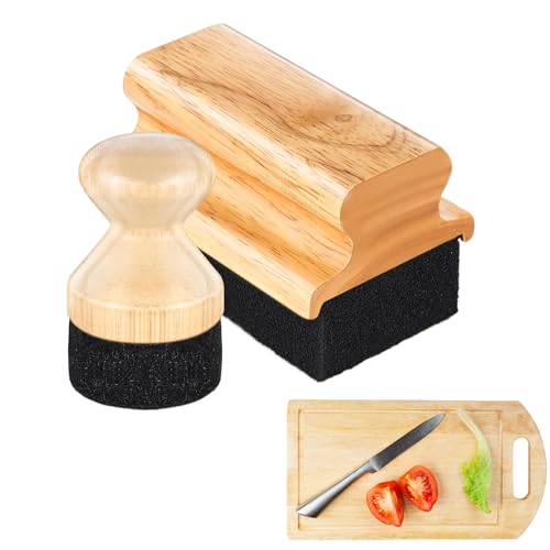 Aplicador de aceite mineral, cepillo de aceite de bloque de carnicero, aplicador de crema con mango ergonómico, 4.5 x 3 pulgadas, ideal para restaurar cucharas de madera y utensilios de cocina