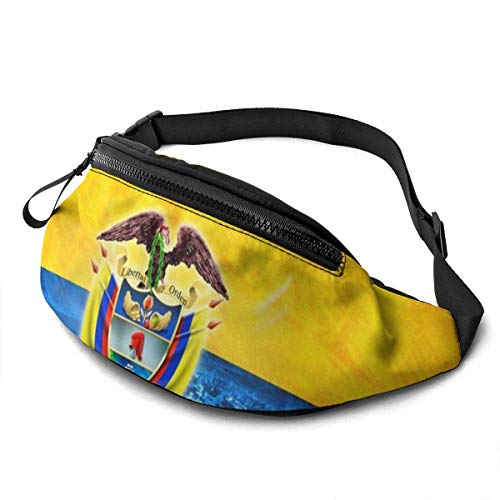 Lsjuee Colombia Bandera Cinturón para Correr Riñonera Moda Riñonera Bolsa para Hombres Mujeres Deportes Senderismo