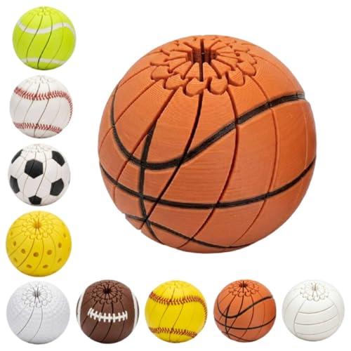Balle Anti-Stress de Baseball, Jouet Fidget 3D Imprimé Twist et Tour Egg Sensory, Balle Roulante Lisse, Jouet Divertissant pour la Concentration et Le Relax,...