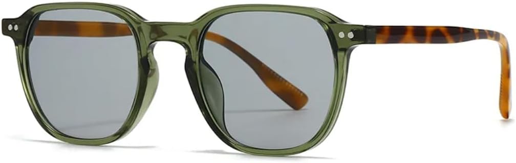 Vintage Fashion Sunglasses Women Men Retro Rivet Blue Lens Female Uv400 C3 Green Leopard One Size - Image 1 of 7