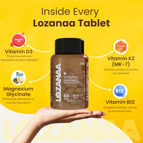 Image of Vitamin D3 K2 B12 with Magnesium | MK-7 & Methylcobalamin | Advanced Bone, Muscle & Heart Support | Vegan Tablets (60)