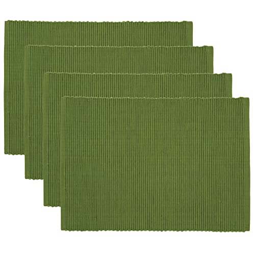 Now Designs Spectrum Basic Cotton Placemats, Set of Four, Fir Green, 19 x 13 inches (Set of 4)