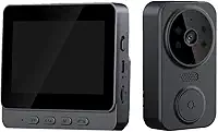 Campainha sem fio inteligente com vídeo, Interfone com Camera, Campainha Inteligente Sem Fio com Vídeo Porteiro, Intercom de Áudio E Visão Noturna, Tela Ips 4.3', Ângulo de 120°