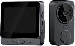 Campainha sem fio inteligente com vídeo, Interfone com Camera, Campainha Inteligente Sem Fio com Vídeo Porteiro, Intercom de Áudio E Visão Noturna, Tela Ips 4.3', Ângulo de 120°