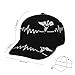 Fashionable Baseball Cap Dad Cap for Boys and Girls - Love Heart Nurse Heartbeat Black and White Adjustable Breathable Golf Cap Outwear