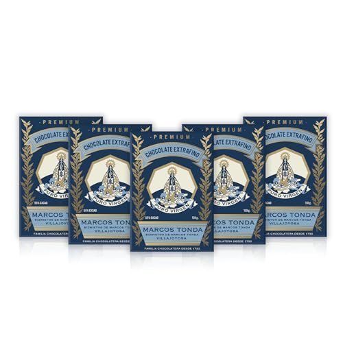 Chocolate Marcos Tonda – Pack 5 uds | Chocolate Negro Premium | Chocolate Negro Extrafino 150g x 5 | Chocolates Originales Para Regalar | Desde 1793
