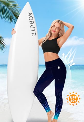AOBUTE Women Swim Pants UPF 50+ Rash Guard Pants High Waisted Swimming Leggings2