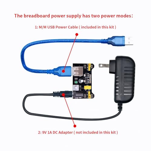 REXQualis Electronics Basic Kit w/Power Supply Module, Breadboard, Jumper Wire, LED,Resistor, comes with more than 300pcs sensors and components for fun and simple electronic projects. - Image 6