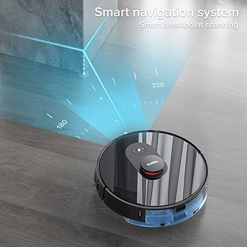 ROIDMI Eve Plus Aspirateur Robot et Balai à Franges, aspirateur Automatique avec Sac à poussière, Navigation Laser, Fonction de Nettoyage, 3200Pa Succion, Application et Commande vocale - Noir - Image 3