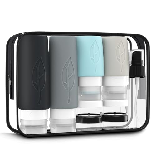 17 Pack Travel Size Toiletries - Refillable Travel Bottles, Leakproof Squeezable Travel Bottles For Toiletries, Portable Travel Size Containers, Travel Essentials For Various Lotion And Body Wash