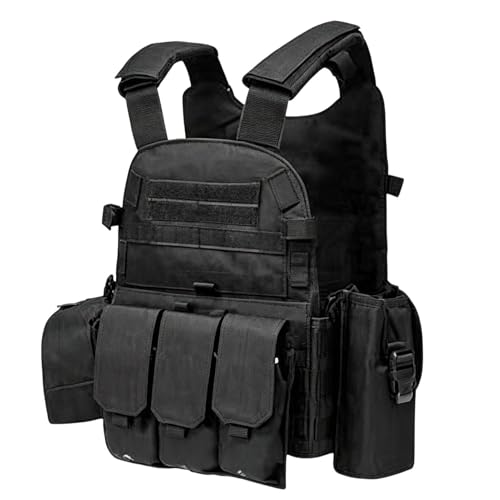 Chaleco De Juvenil - Chaleco Utilitario Ajustable con Múltiples Bolsillos para Equipo Protector | Airsoft-Entrenamiento De Paintball, rol De Cosplay Al Aire Libre, Juego De Combate, Protector De