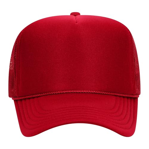Image of OTTO Polyester Foam Front 5 Panel High Crown Mesh Back Trucker Hats in 97, Bulk, Wholesale