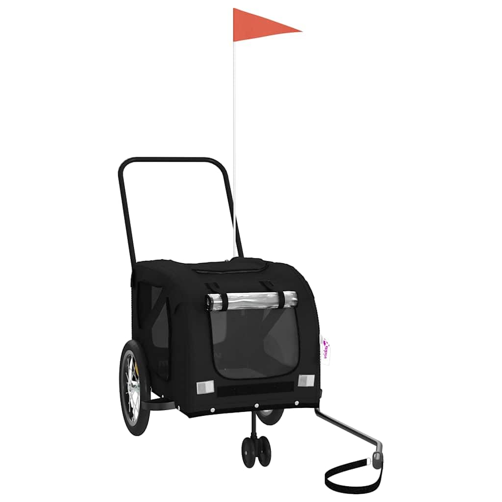 Rimorchio per bicicletta cane arancione grigio tessuto Oxford ferro