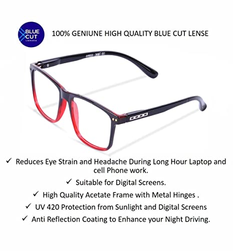 Image of Freddy Unisex Zero & Power Reading Blue Cut Anti Reflection glasses Full Frame Spectacles Glasses For Mobile Laptop Tablet Computer