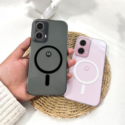 Image of COLORflow Back Cover Compatible with Motorola Moto G85 5G | White Crystal Clear | MAG-Safe | Slim Soft Touch Case with Anti-Slip Grip & Camera Protection